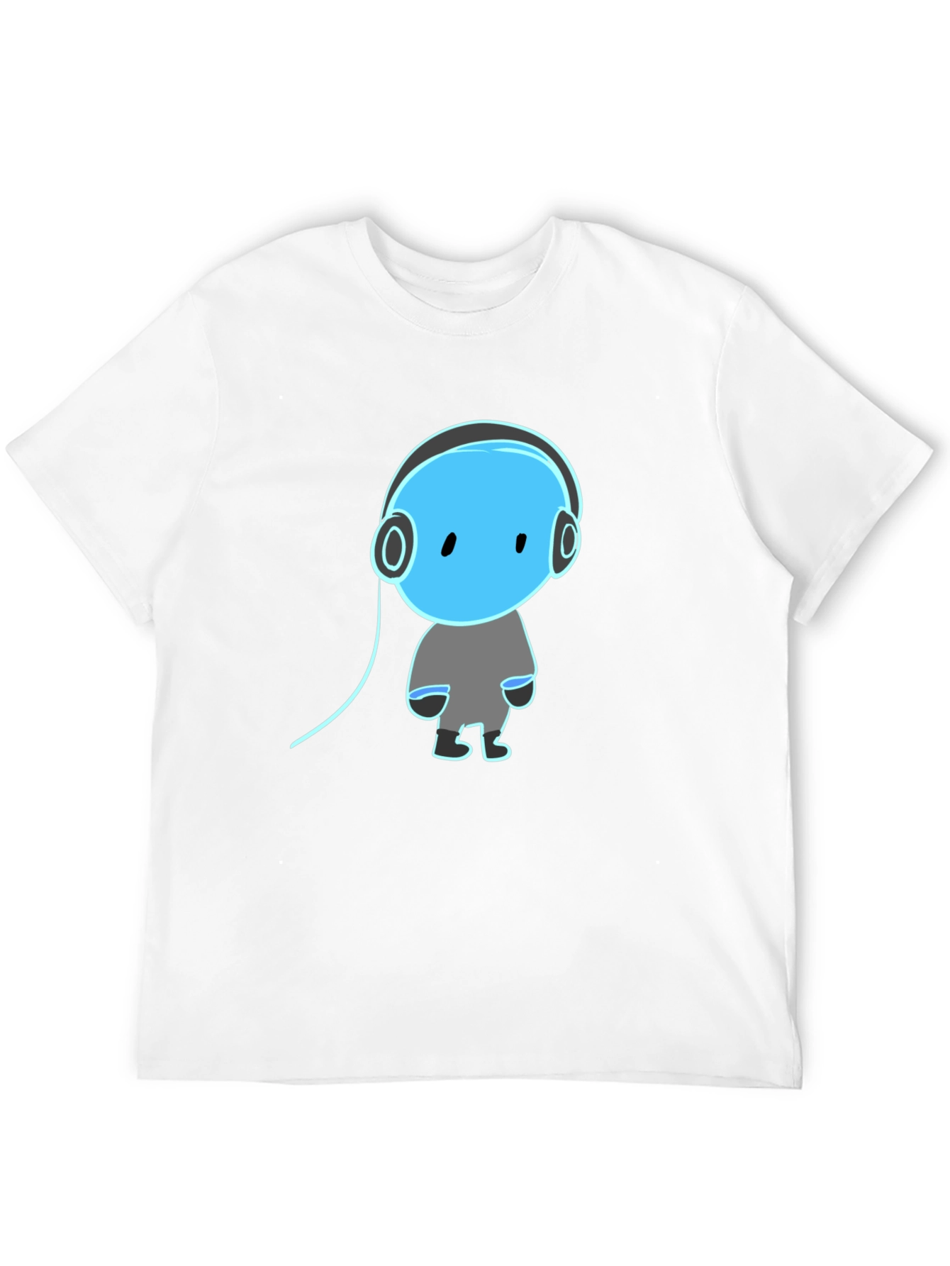 Cool Graphic Tee - Blue Headphone Dude