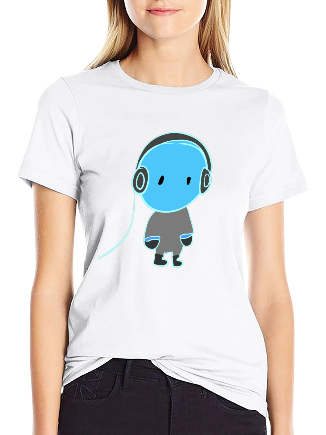 Cool Graphic Tee - Blue Headphone Dude