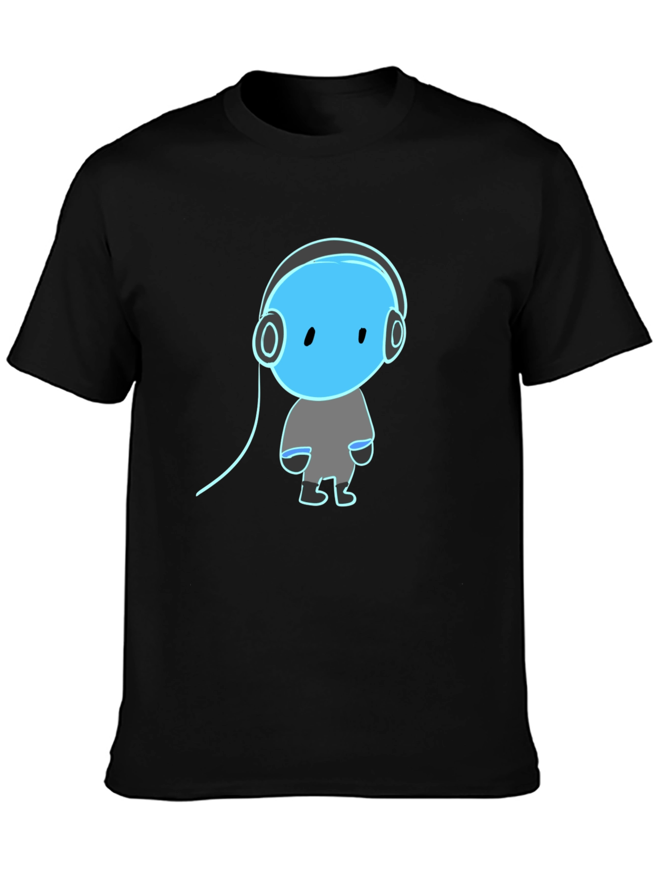 Cool Graphic Tee - Blue Headphone Dude