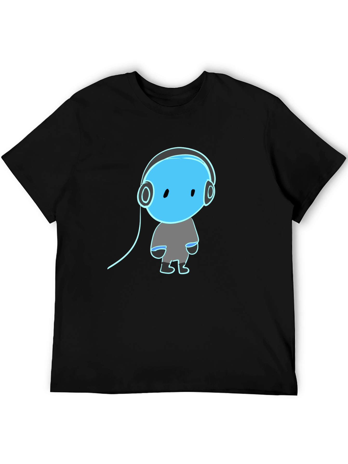 Cool Graphic Tee - Blue Headphone Dude