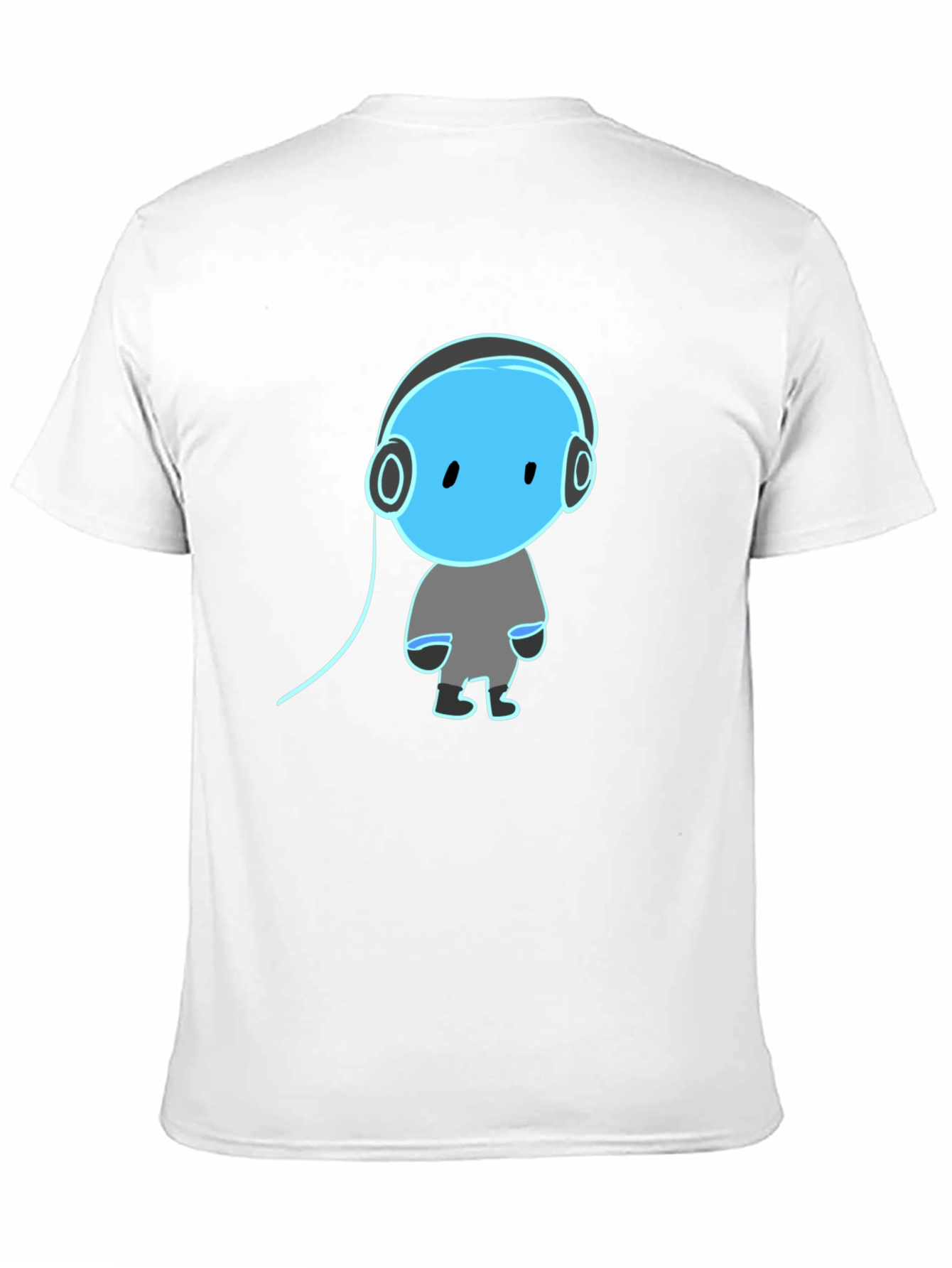 Cool Graphic Tee - Blue Headphone Dude