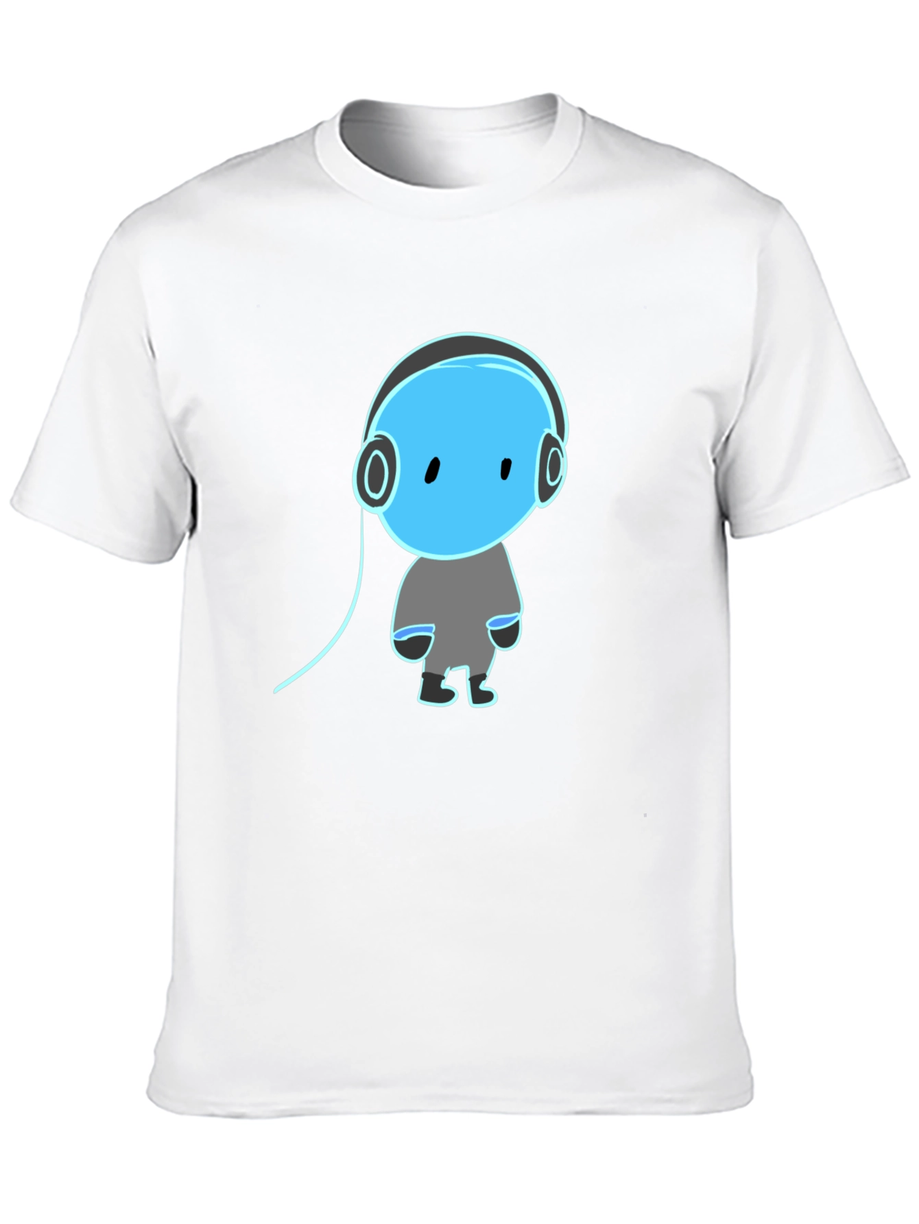 Cool Graphic Tee - Blue Headphone Dude