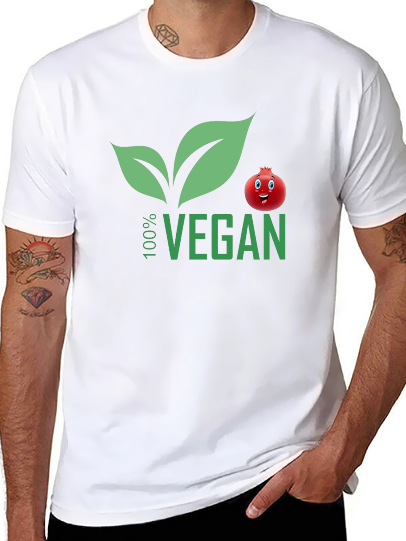 100% Vegan T-Shirt with Pomegranate Design