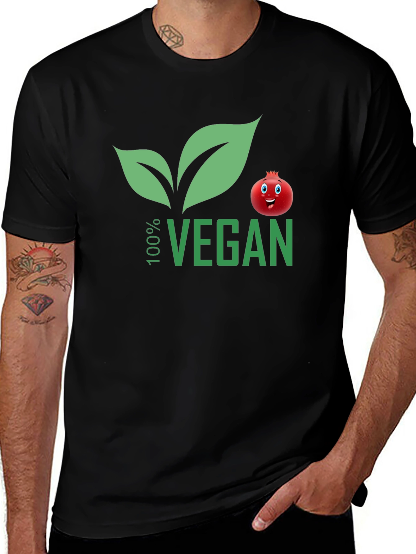 100% Vegan T-Shirt with Pomegranate Design