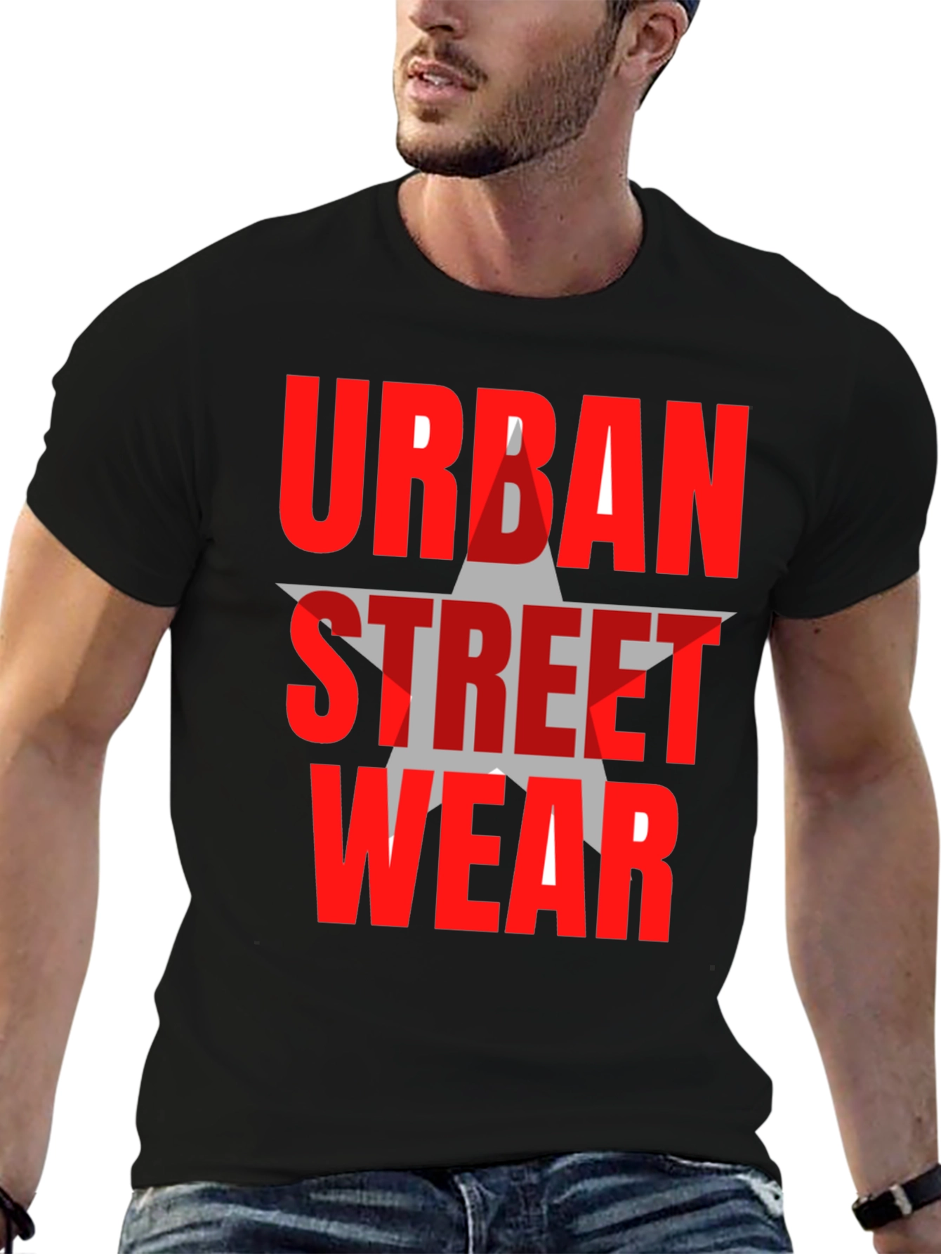 Urban Streetwear Graphic Tee - Black