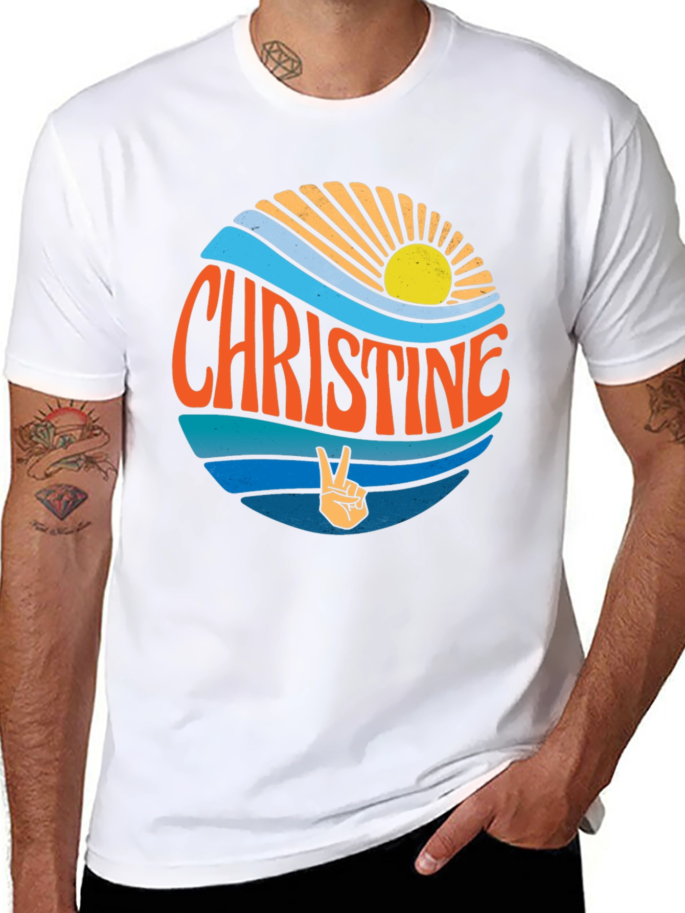 Christine Retro Peace Sign T-Shirt