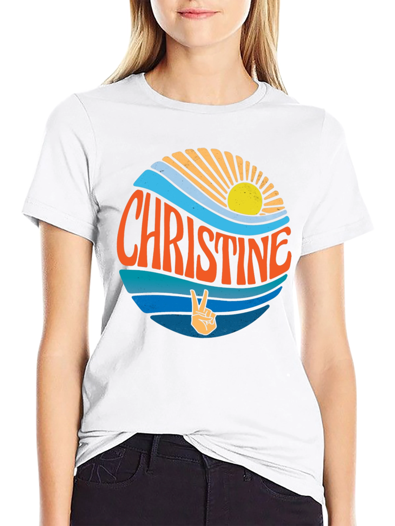 Christine Retro Peace Sign T-Shirt