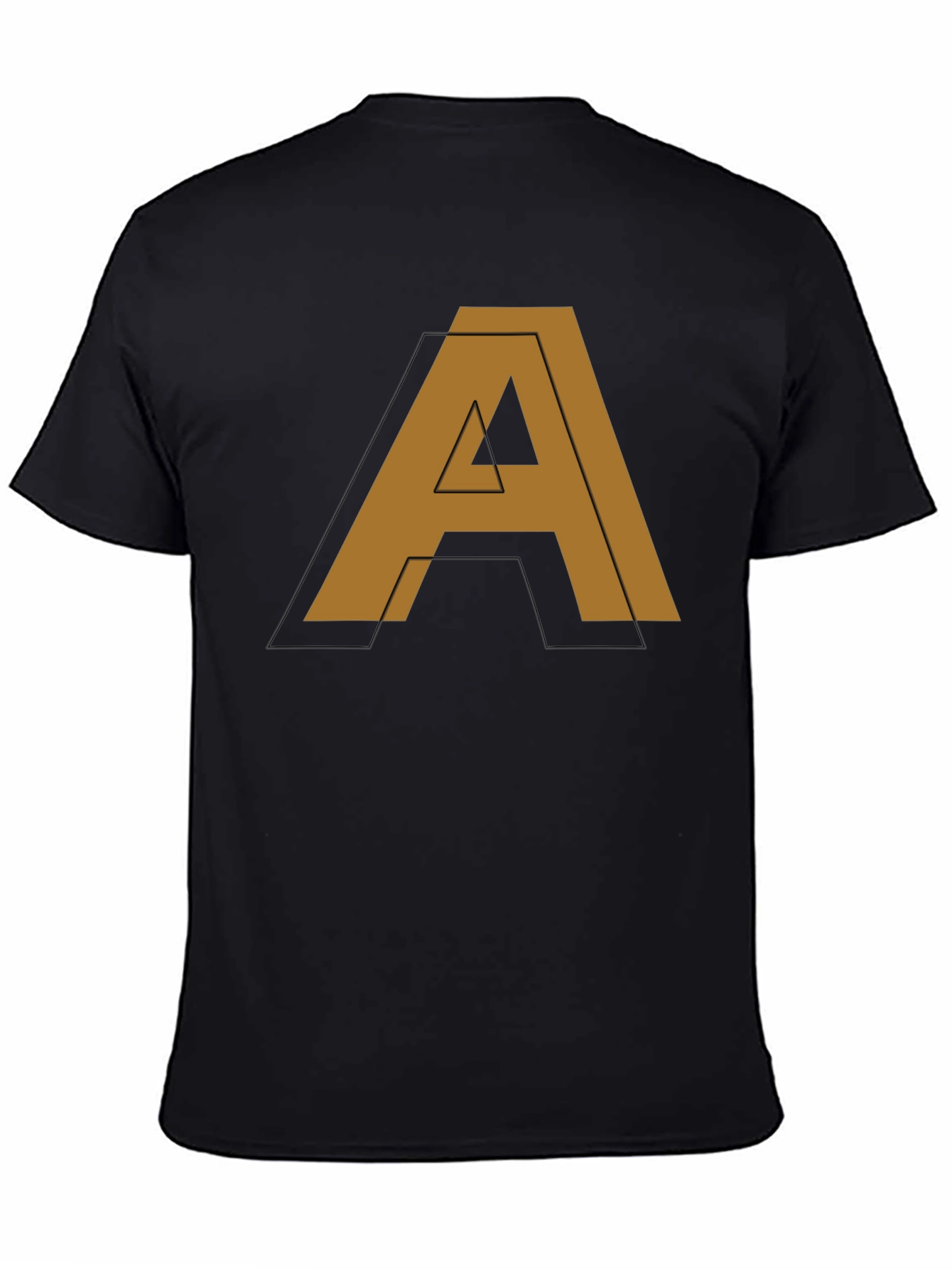 Modern Letter A Graphic Black T-Shirt