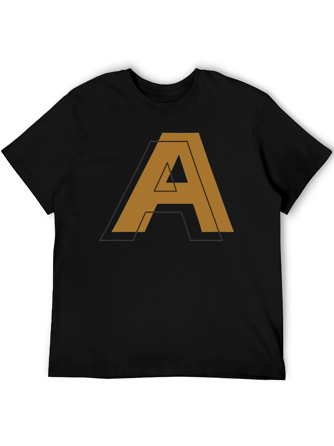 Modern Letter A Graphic Black T-Shirt