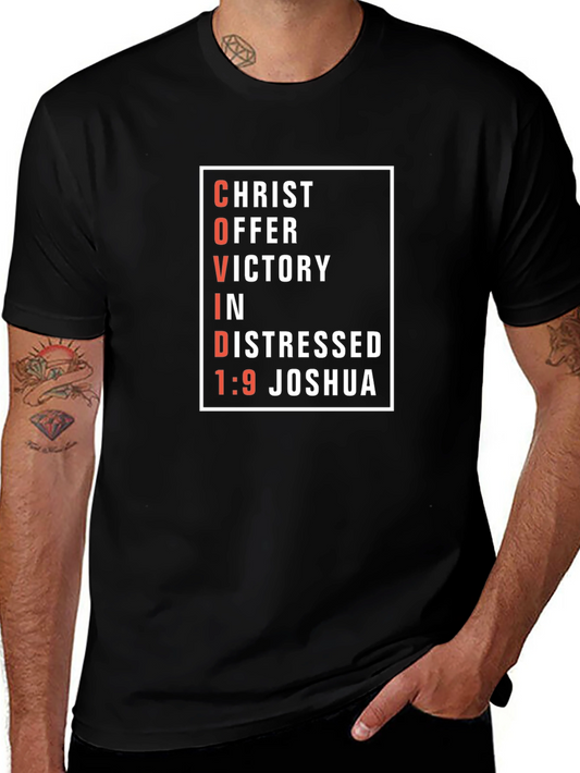 COVID-19 Joshua 1:9 T-Shirt Christ Offer Victory In Distressed