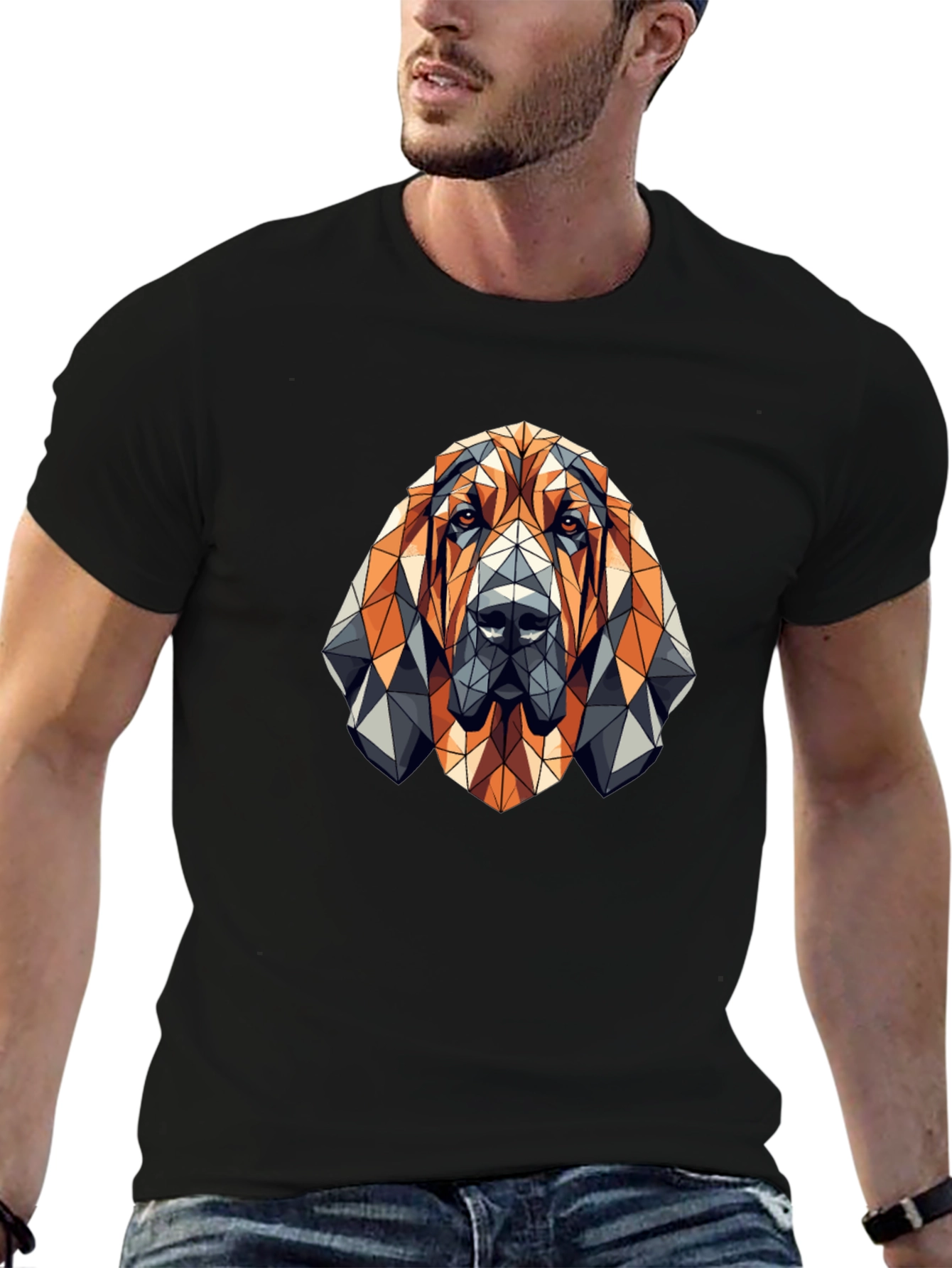 Geometric Dog T-Shirt - Modern Animal Design