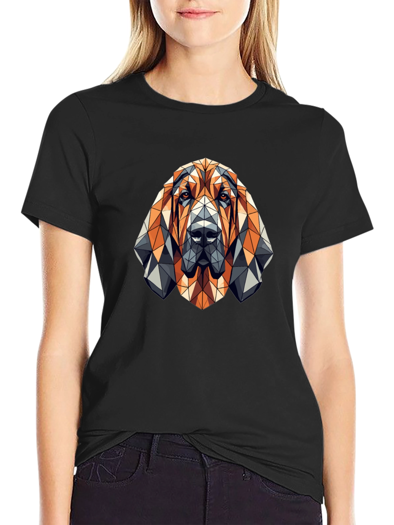 Geometric Dog T-Shirt - Modern Animal Design