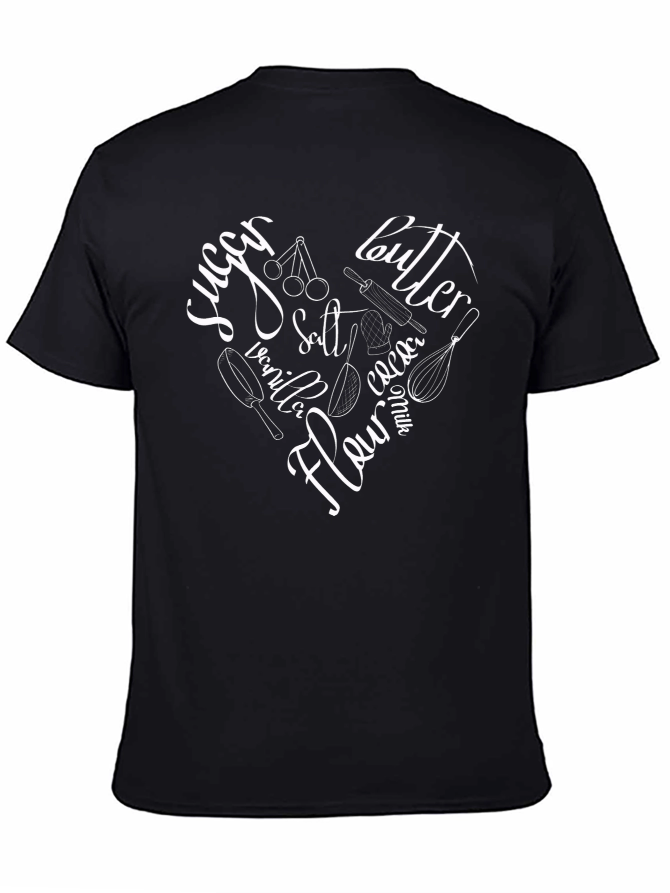 Bakers Heart Graphic Tee - Black Cotton Blend