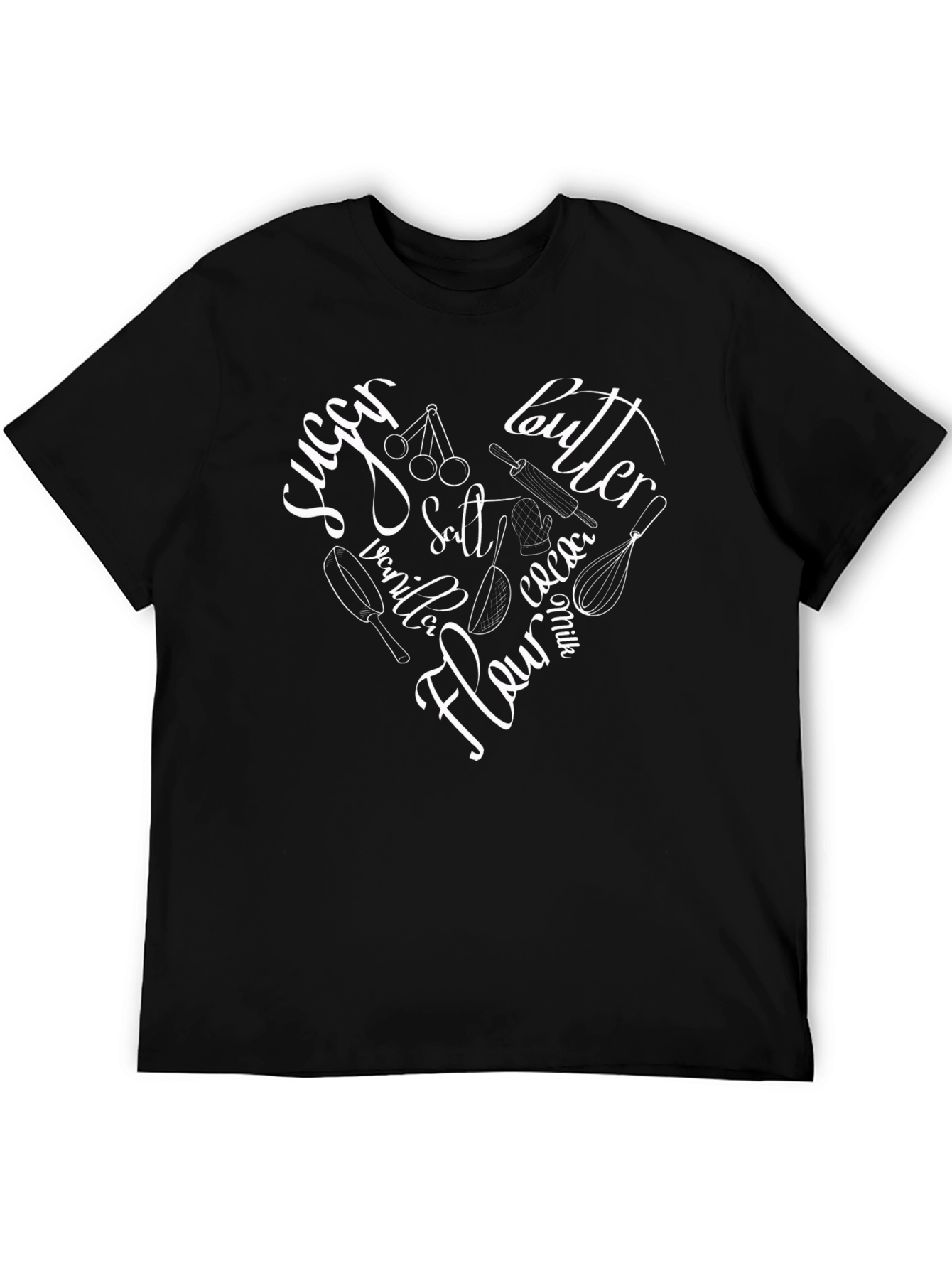 Bakers Heart Graphic Tee - Black Cotton Blend