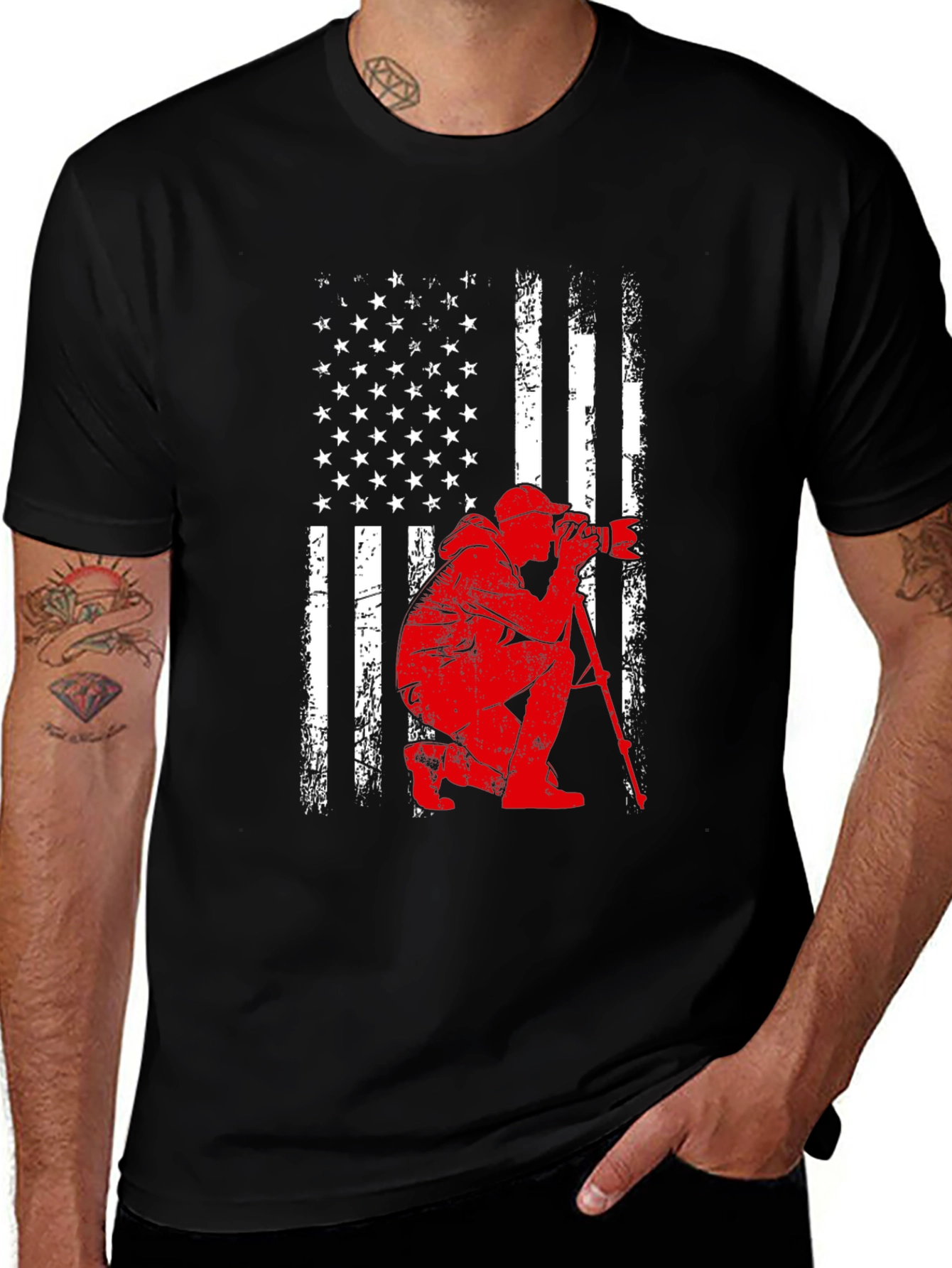 Patriotic Photographer Graphic T-Shirt