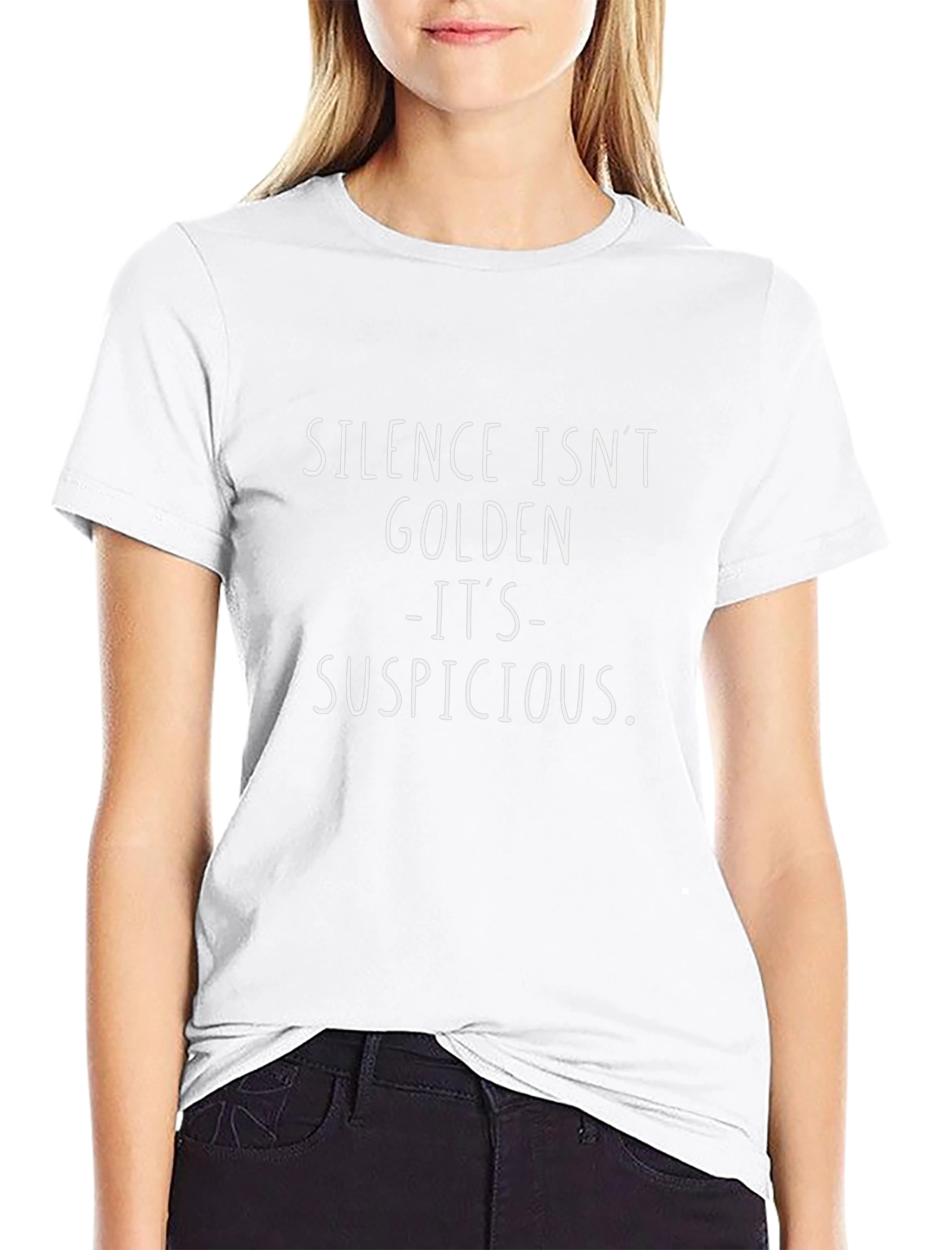 Silence Isnt Golden Graphic Tee - Suspicious T-Shirt