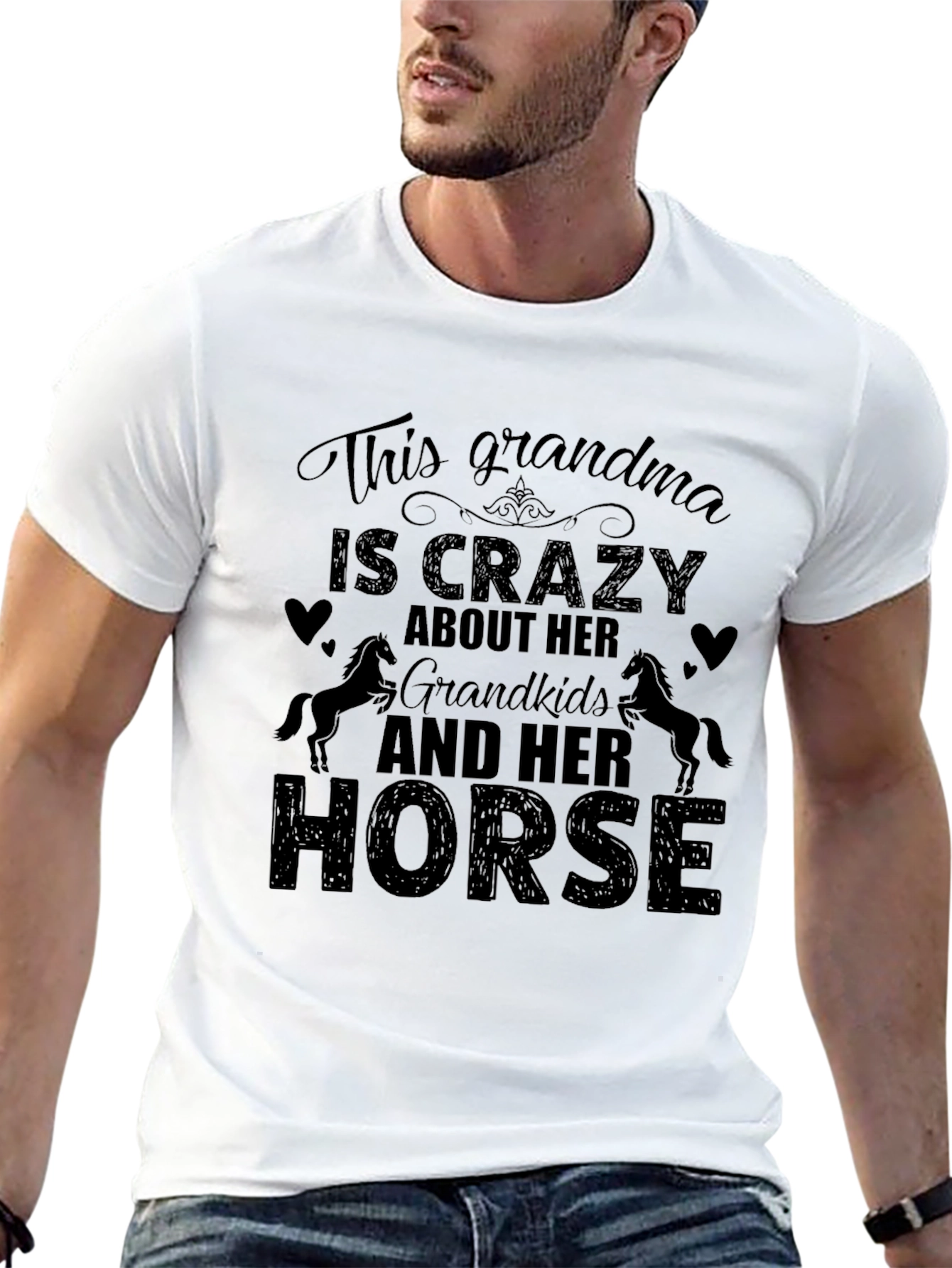 Crazy Grandma Horse Graphic Tee