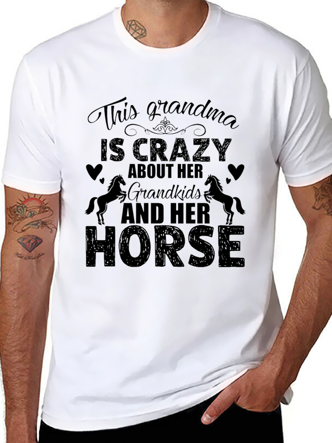 Crazy Grandma Horse Graphic Tee