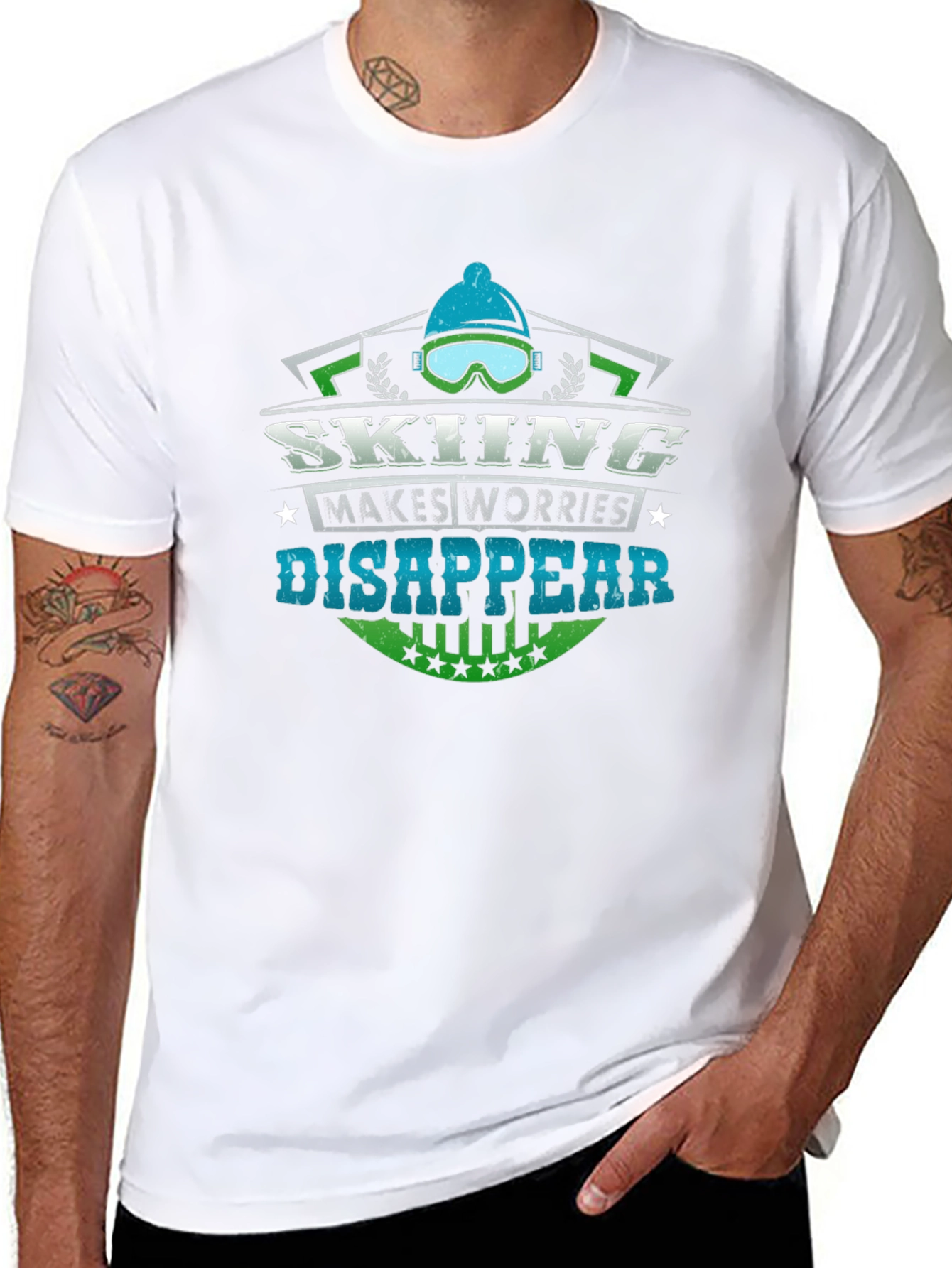 Skiing Makes Worries Disappear T-Shirt