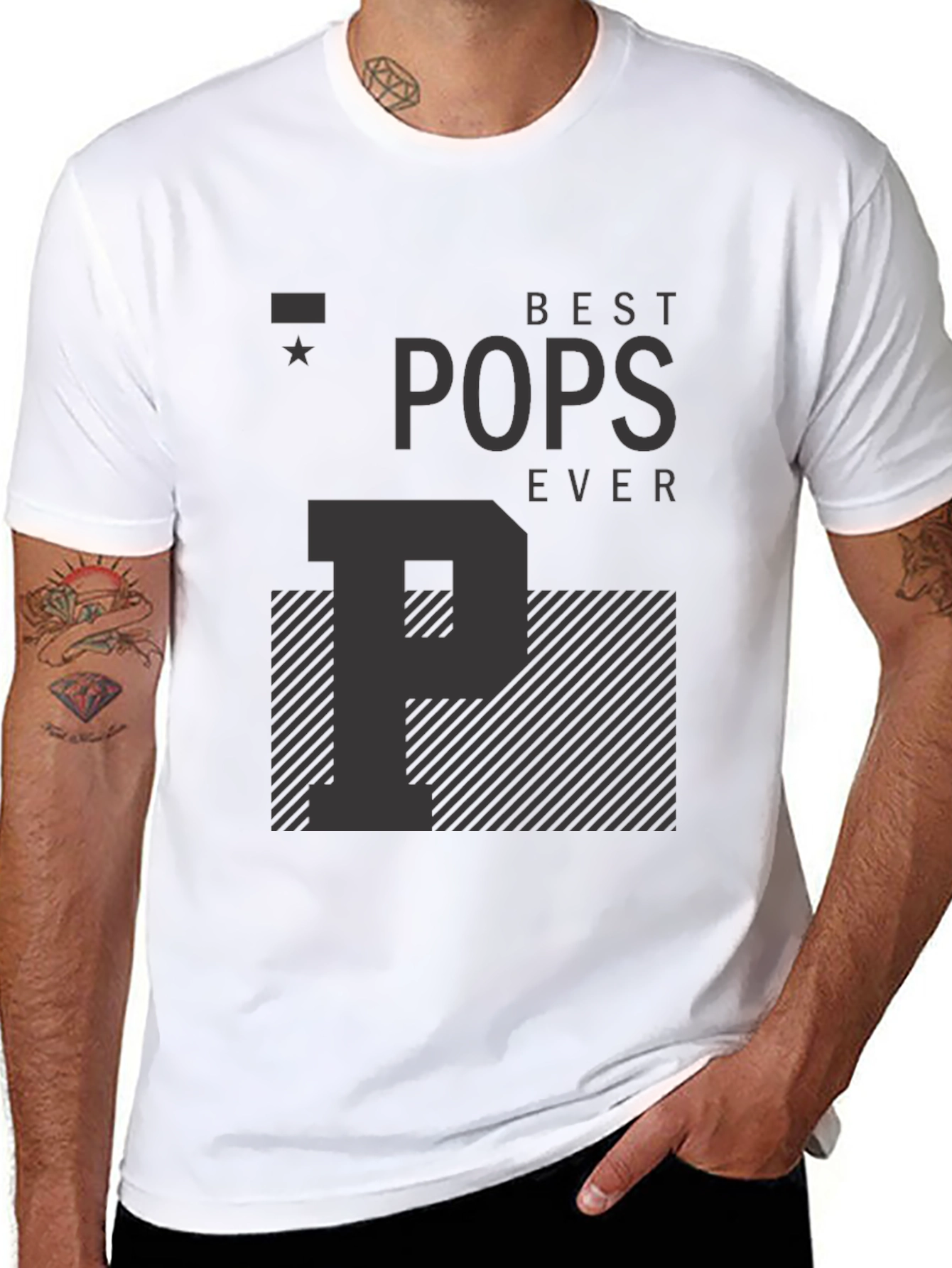Best Pops Ever T-Shirt - Black Graphic Tee