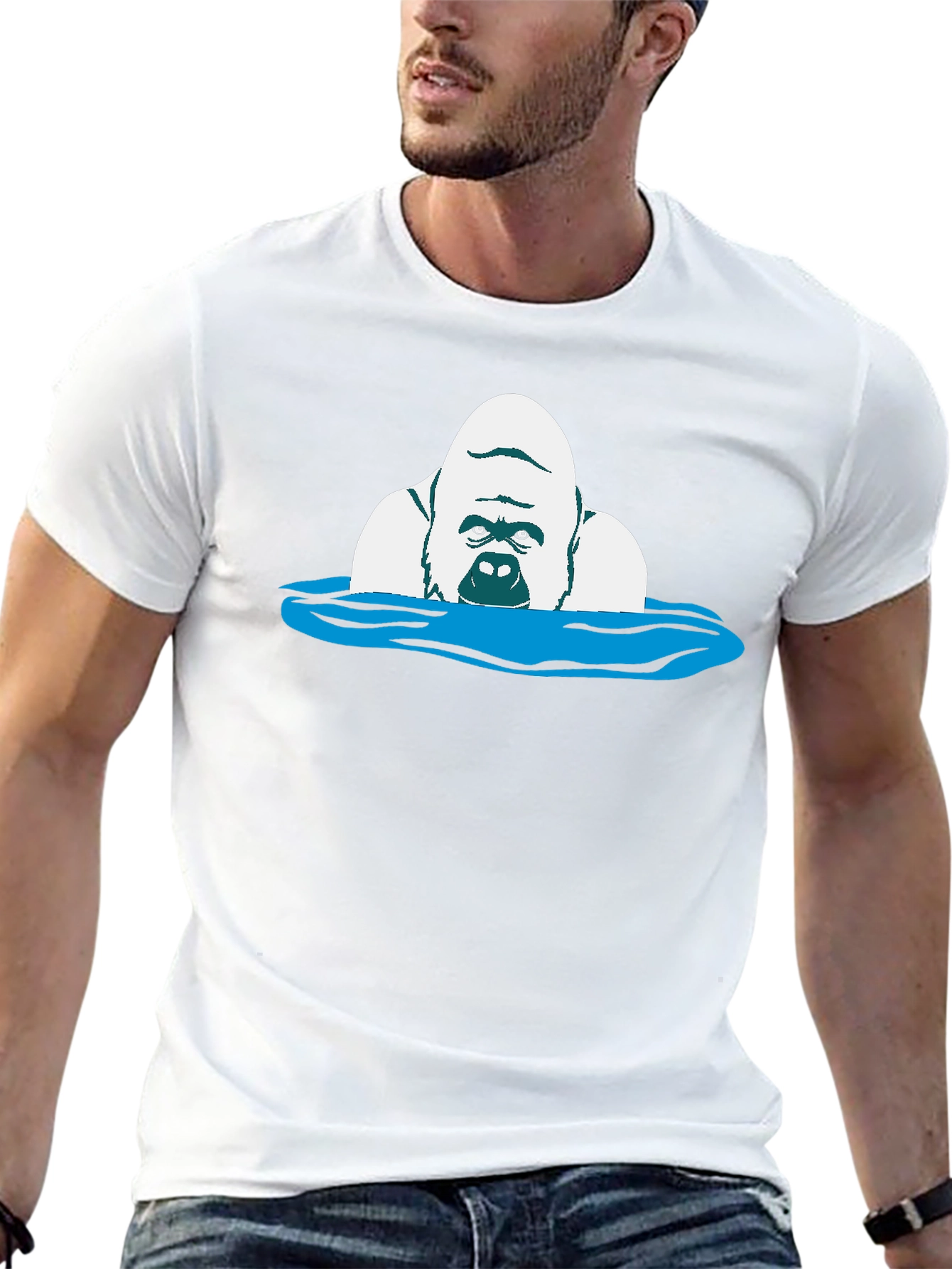 Gorilla in Water Graphic Tee - Black