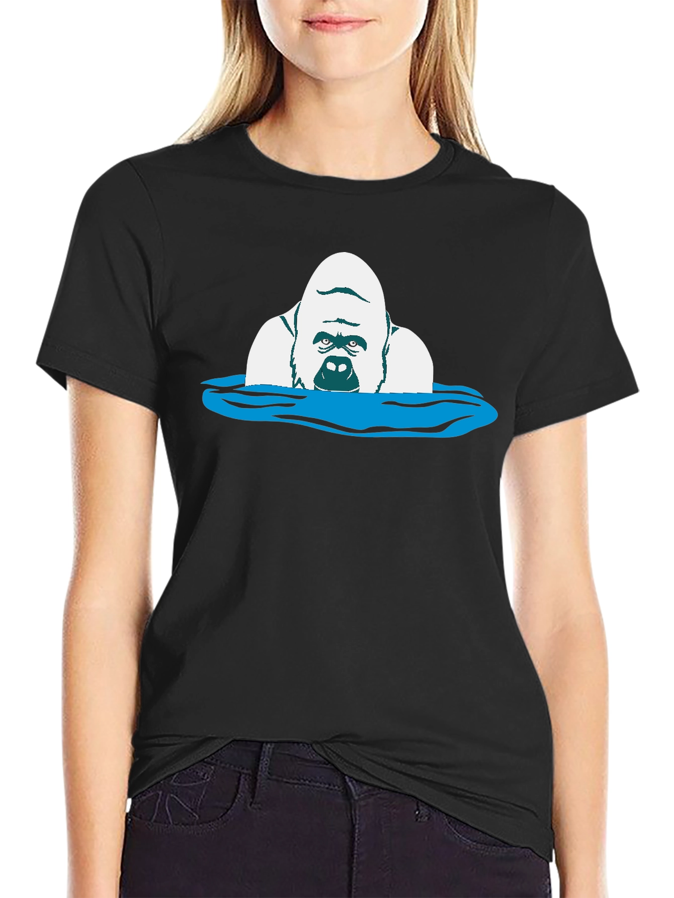 Gorilla in Water Graphic Tee - Black