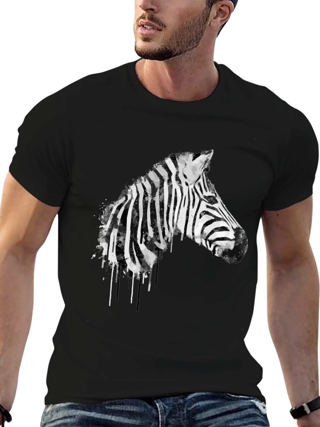 Zebra Graphic Black T-Shirt - Mens Fashion Tee
