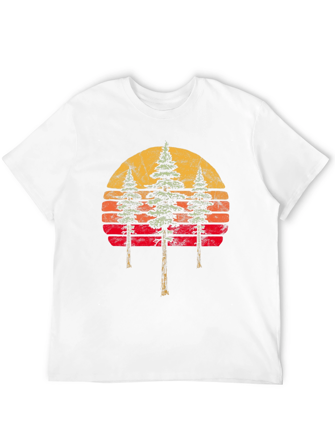 Retro Sunset Trees Graphic T-Shirt