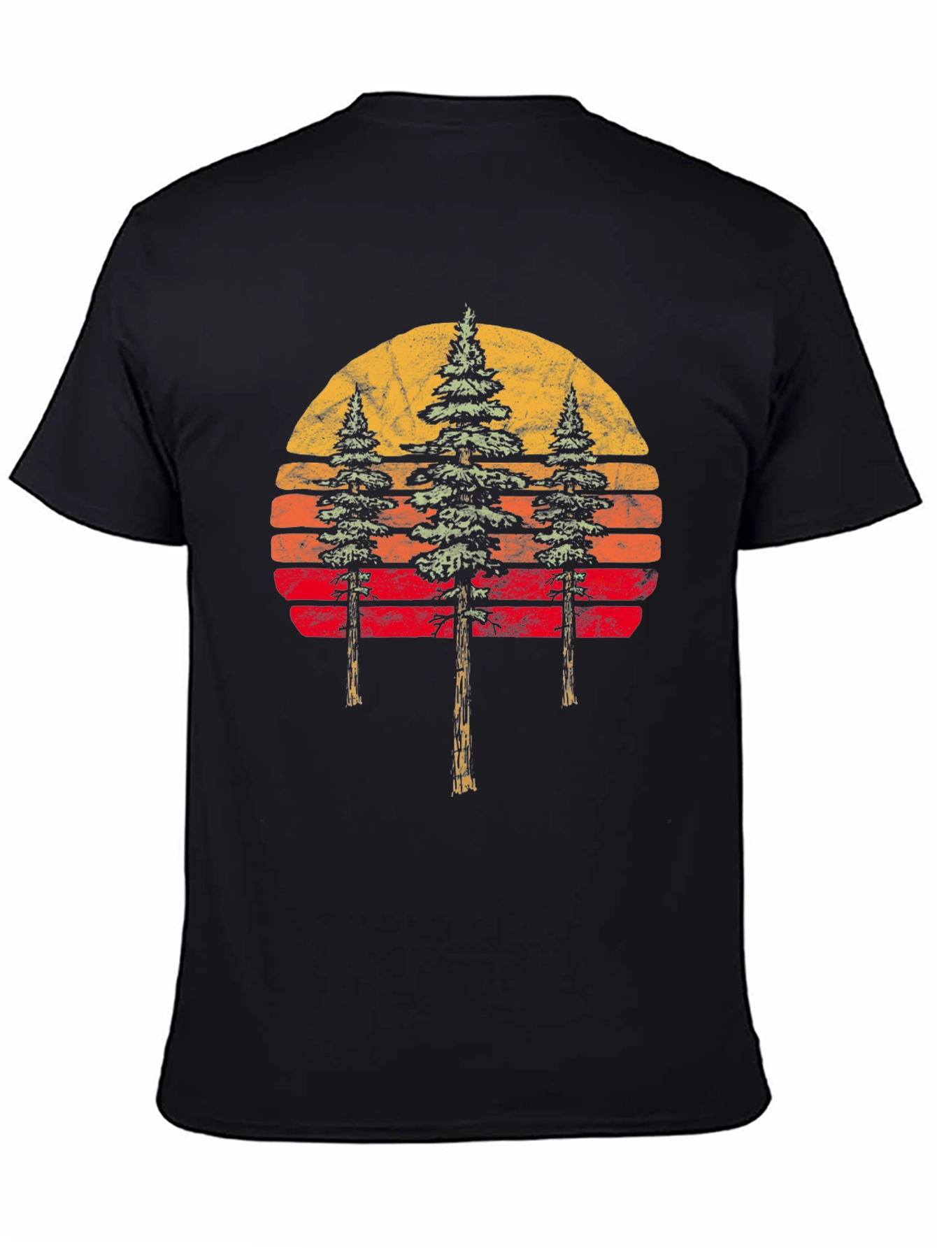 Retro Sunset Trees Graphic T-Shirt