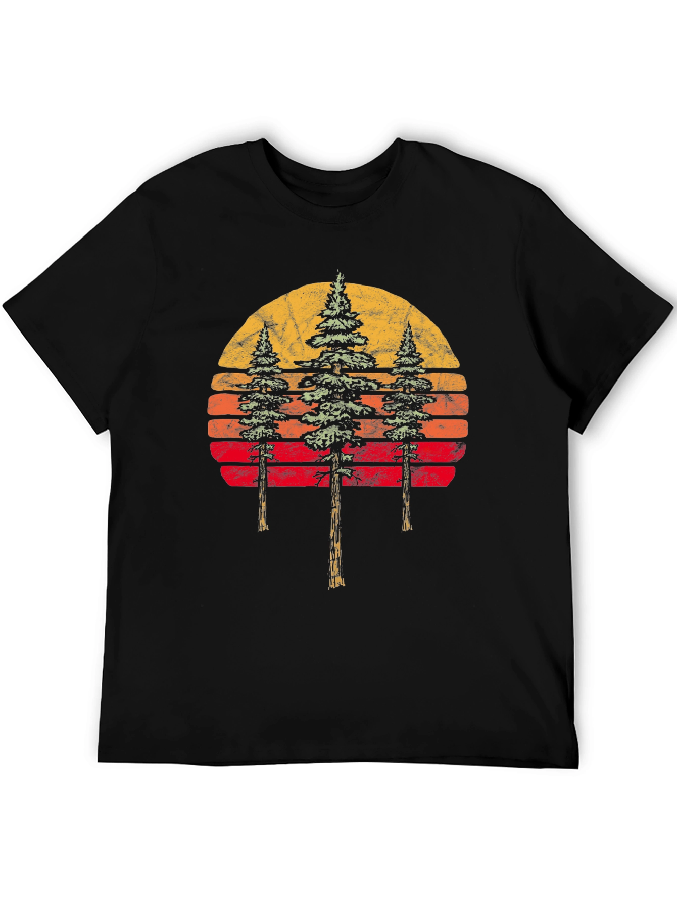 Retro Sunset Trees Graphic T-Shirt