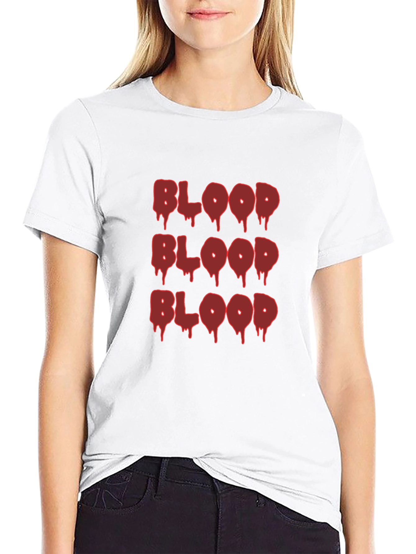 Blood Drip Graphic Tee - Edgy Casual T-Shirt
