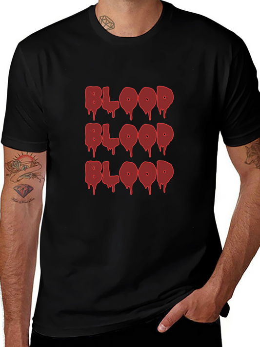 Blood Drip Graphic Tee - Edgy Casual T-Shirt
