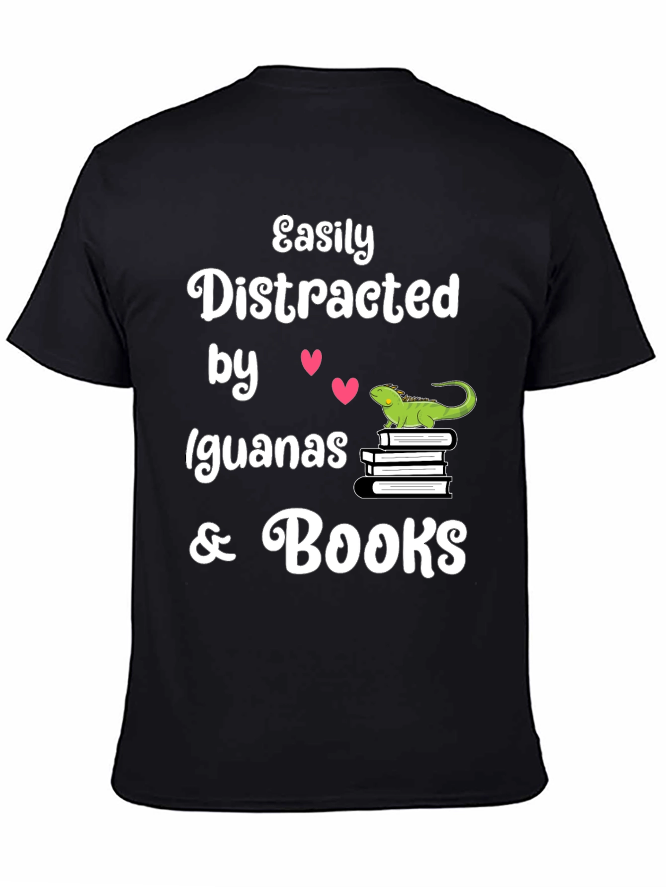 Easily Distracted by Iguanas & Books T-Shirt