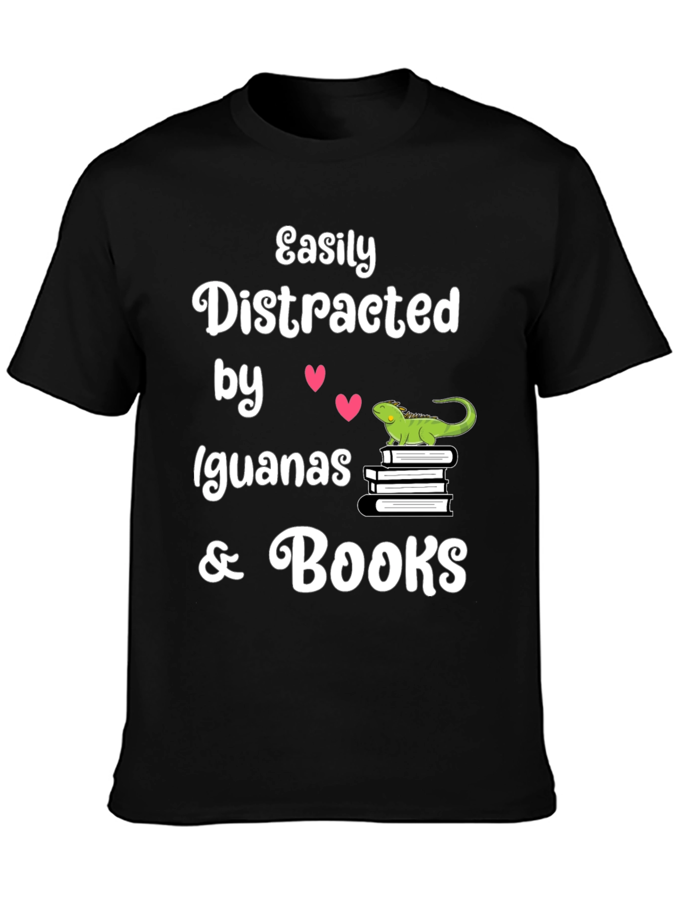 Easily Distracted by Iguanas & Books T-Shirt