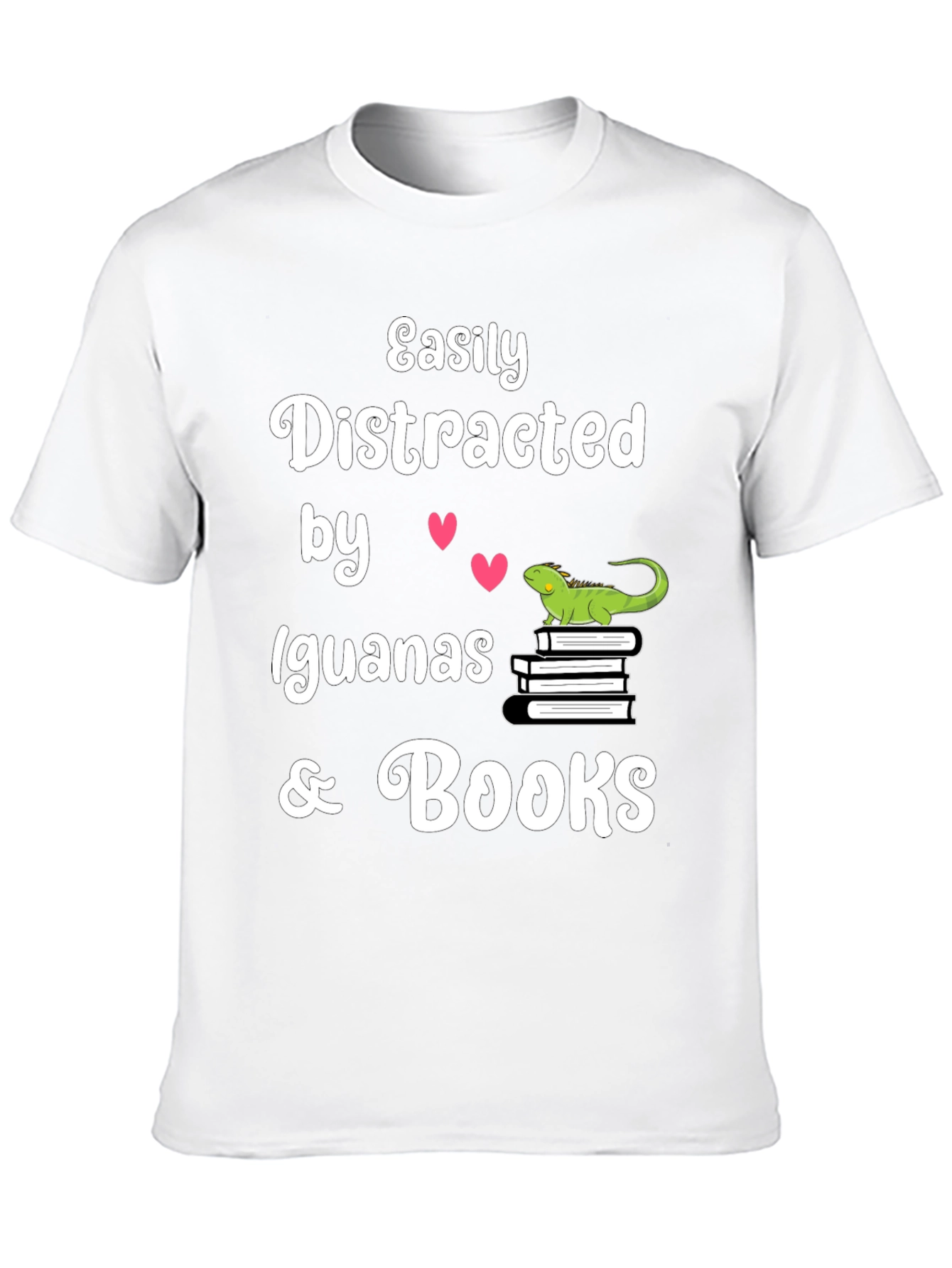 Easily Distracted by Iguanas & Books T-Shirt