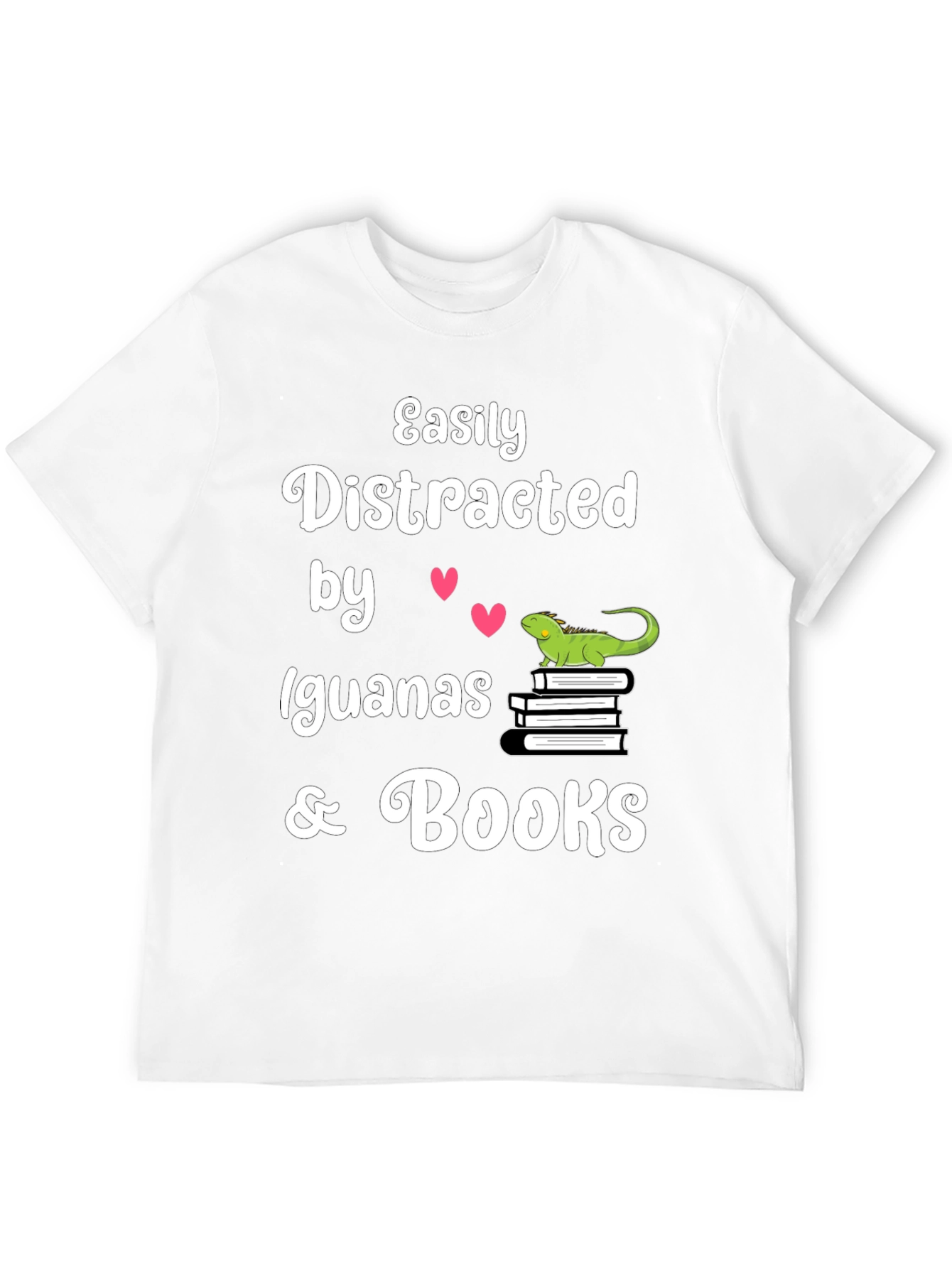 Easily Distracted by Iguanas & Books T-Shirt