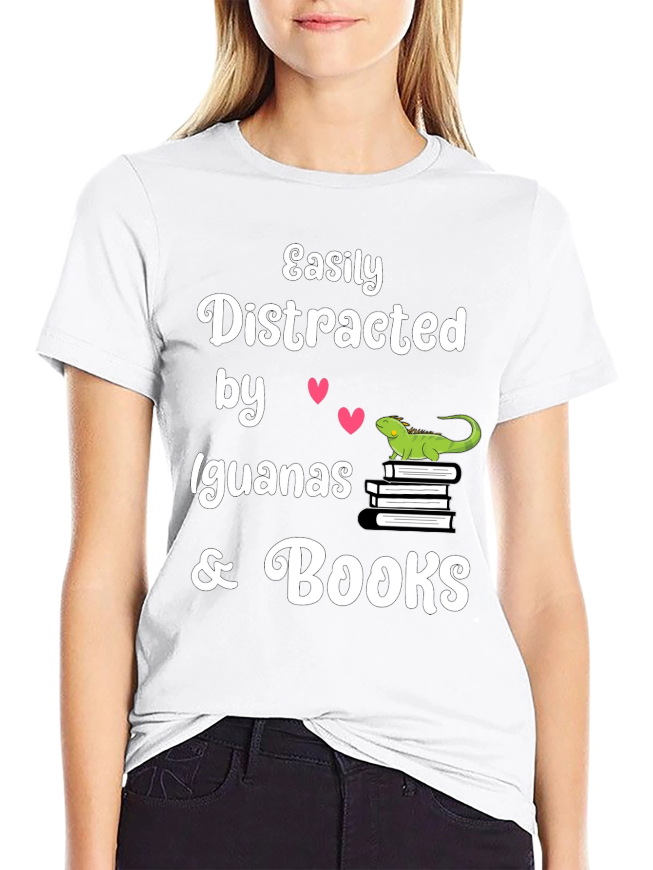 Easily Distracted by Iguanas & Books T-Shirt