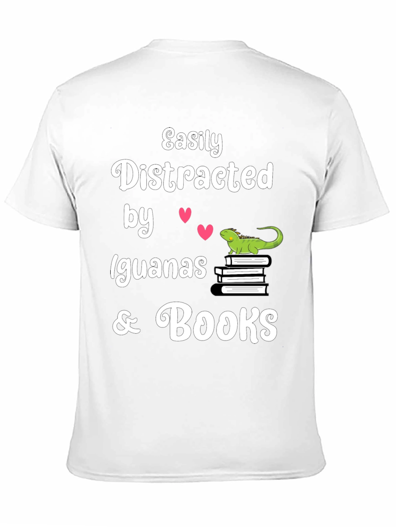 Easily Distracted by Iguanas & Books T-Shirt