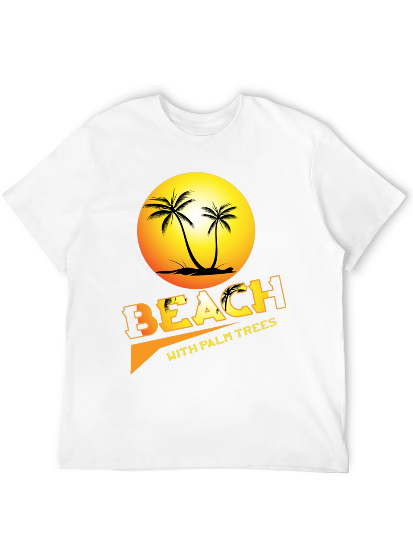 Beach with Palm Trees Graphic Tee