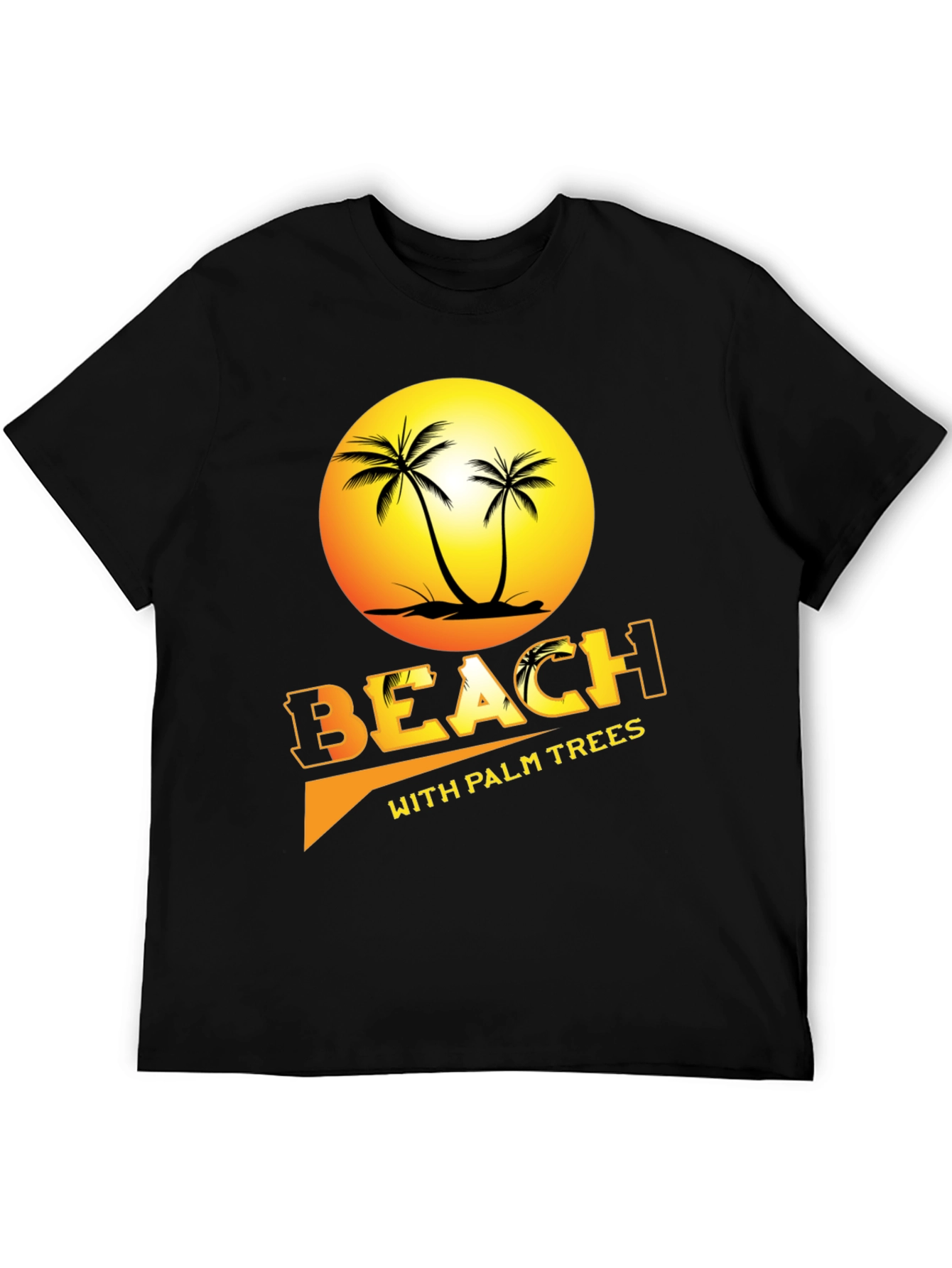 Beach with Palm Trees Graphic Tee