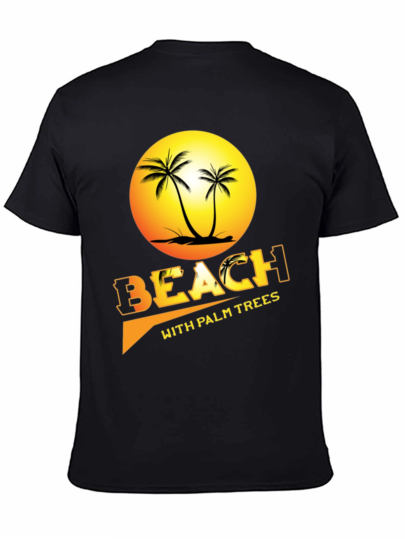 Beach with Palm Trees Graphic Tee