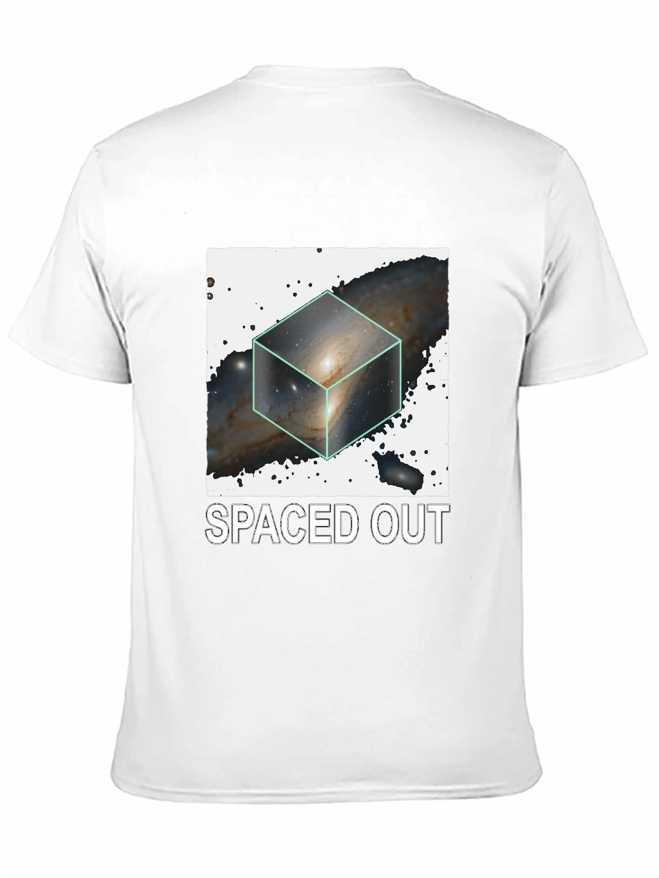 Spaced Out Galaxy Cube Black T-Shirt