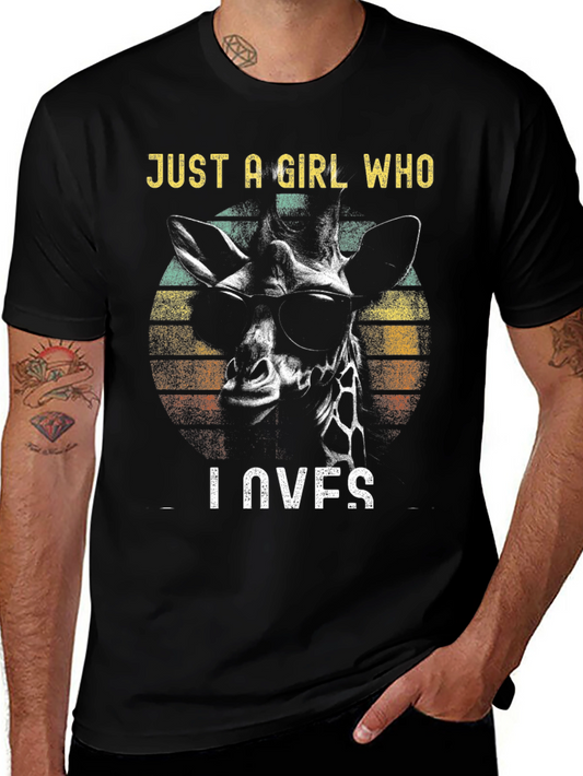 Cool Giraffe Lover T-Shirt - Just a Girl Who Loves Giraffes