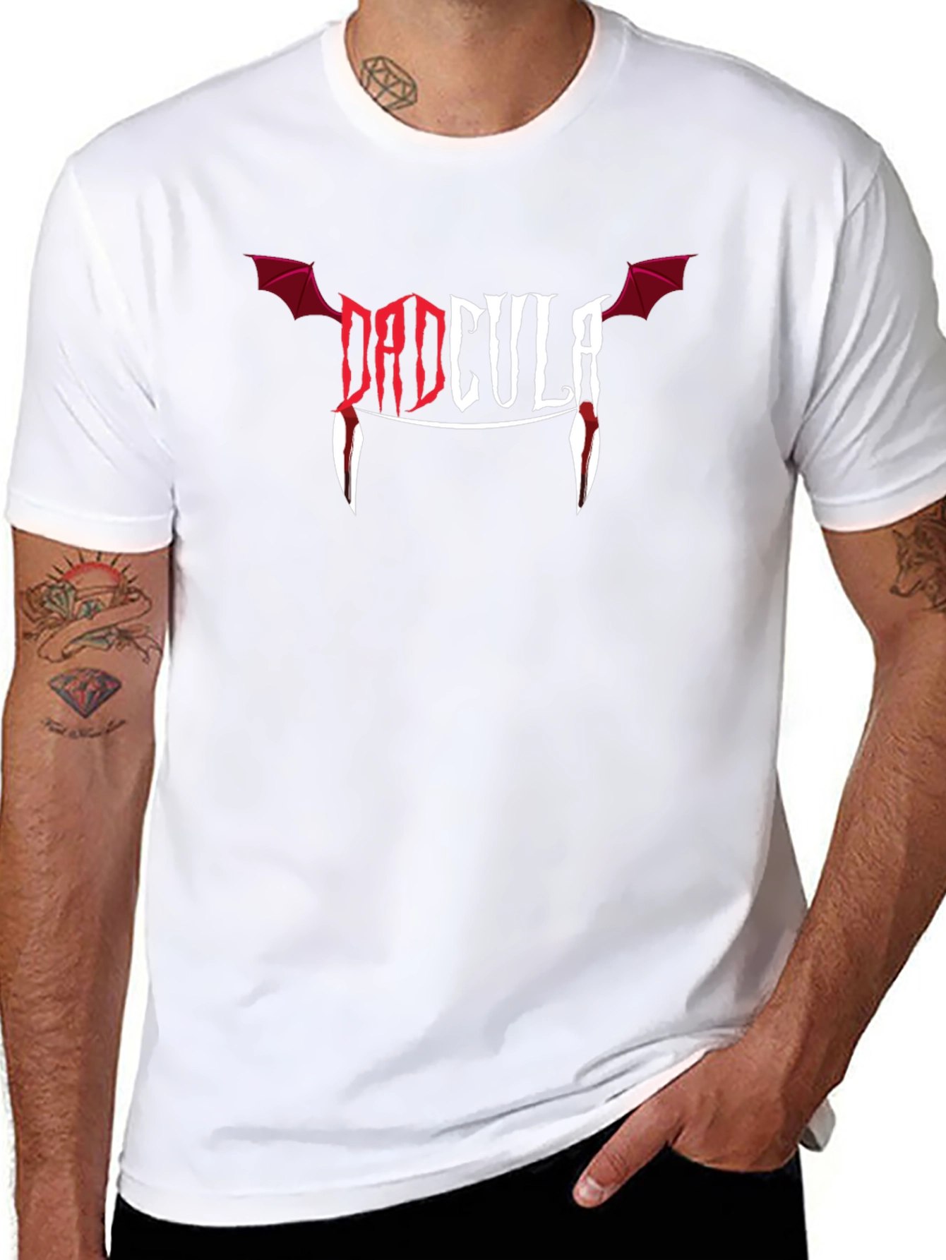 Dadcula T-Shirt - Funny Halloween Vampire Dad Tee