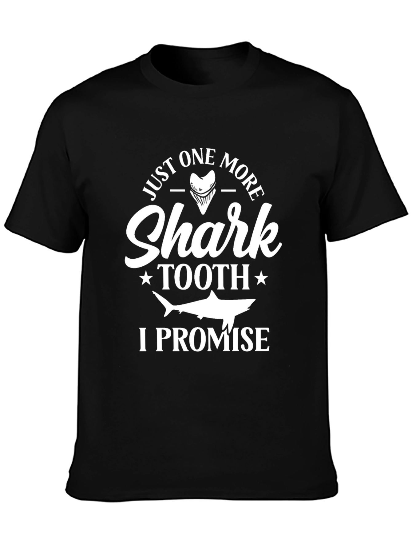 Shark Tooth Promise T-Shirt: Black Cotton Mens