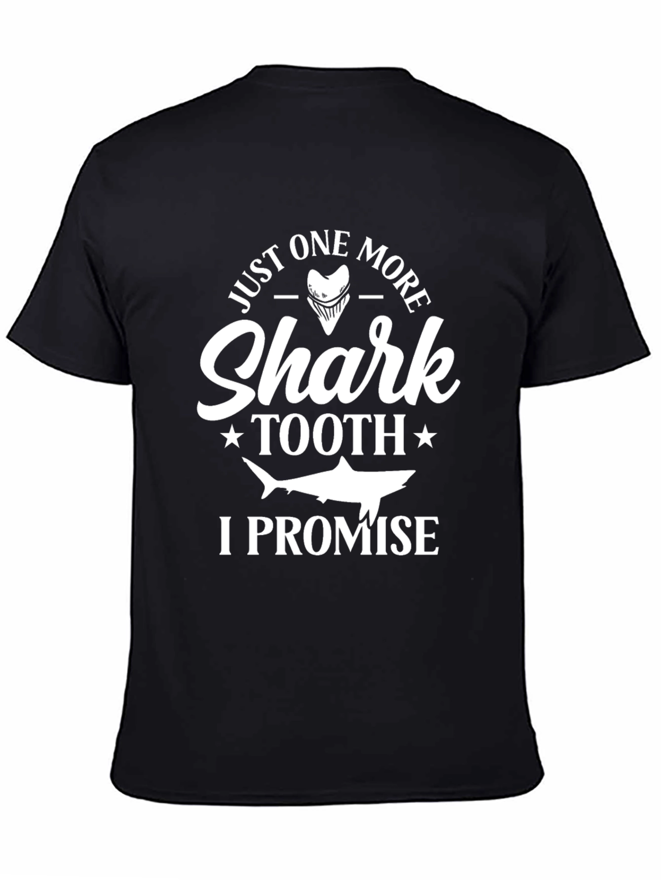 Shark Tooth Promise T-Shirt: Black Cotton Mens