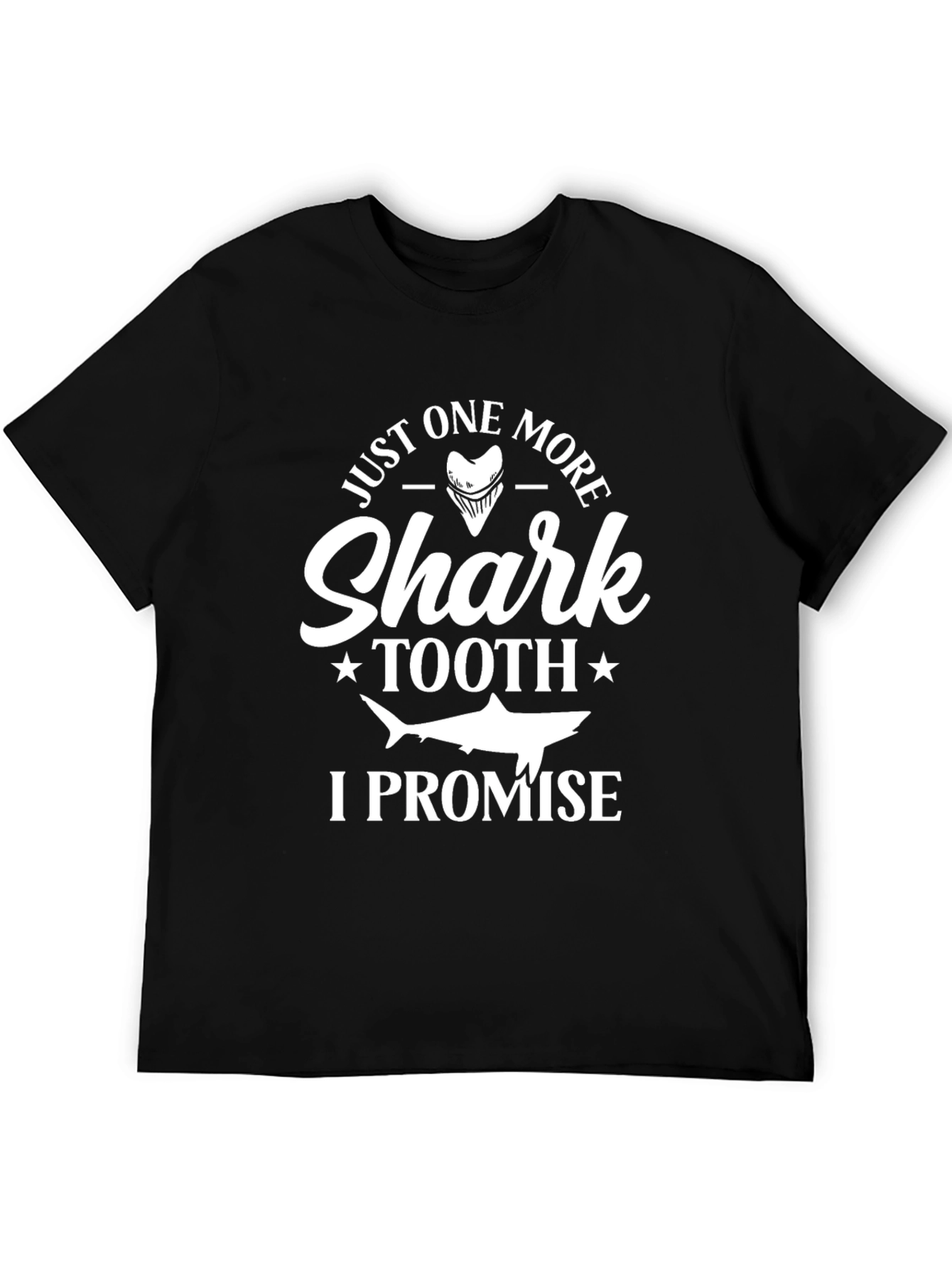 Shark Tooth Promise T-Shirt: Black Cotton Mens