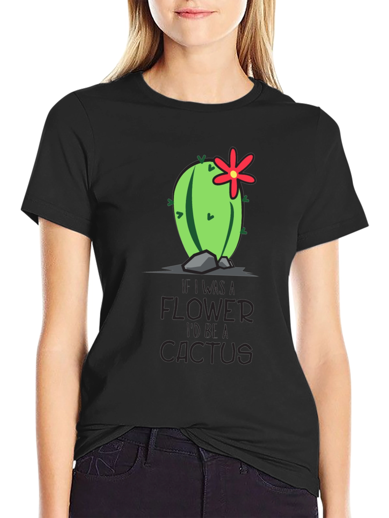 Cactus Flower Graphic T-Shirt
