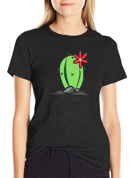 Cactus Flower Graphic T-Shirt