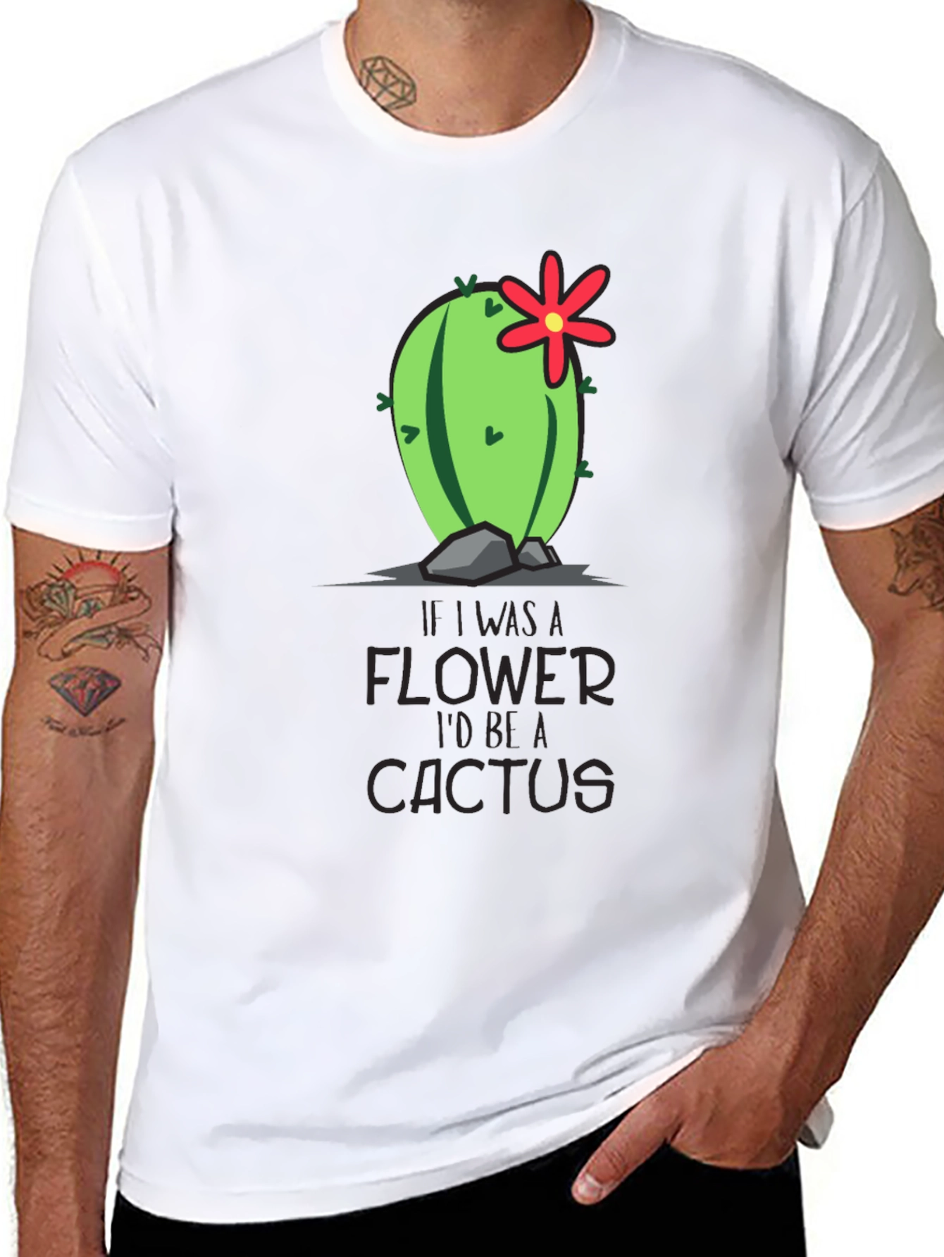 Cactus Flower Graphic T-Shirt